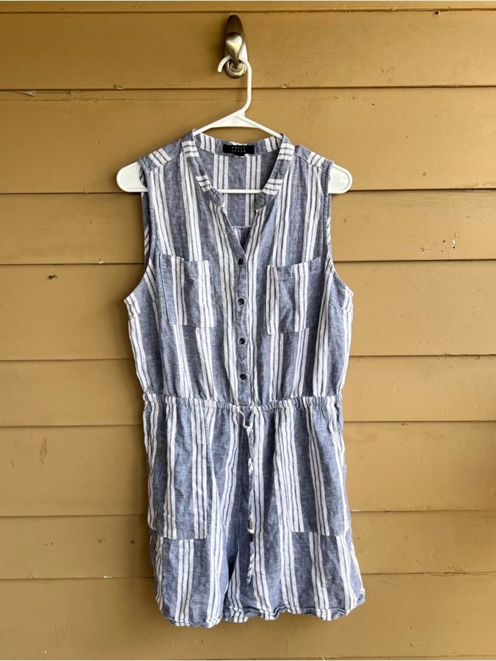 Kelly Renee Linen Blend Romper Size L Summer Beach Casual